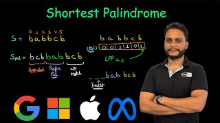 Shortest Palindrome  Leetcode 214 [upl. by Sergo]