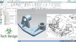 Unigraphics NXBasic Part Modeling Practice Example 6 [upl. by Virgy]