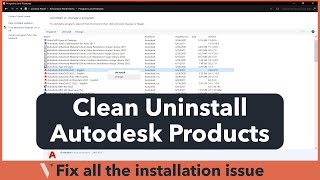 Clean Uninstall of Autodesk Product  Vigram Vasi [upl. by Akimahc]