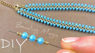 Easy Jewelry Making for Beginners Necklace with Beads Tutorial [upl. by Narton454]