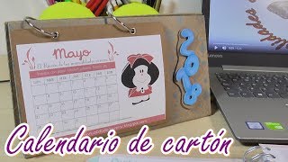 Calendario de mesa hecho con cartón Almanaque casero DIY [upl. by Sunny340]