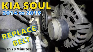 2015 Kia Soul replacing SQUEAKING belt 20 minutes job [upl. by Rimidalv20]