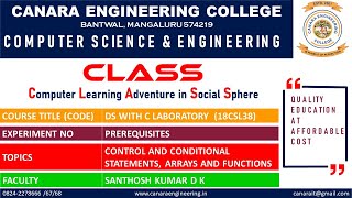 VTU DS LAB 18CSL38 DATA STRUCTURES LABORATORY PREREQUISITES FOR DS LAB E1 L1 [upl. by Wernick]