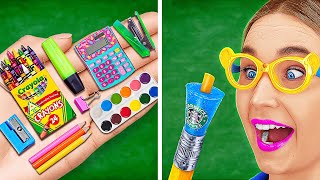 GENIUS SCHOOL SUPPLIES DIY THAT WILL SAVE YOUR LIFE 🚀🎒 Crafts Ideas for Kids amp Parents by 123 GO [upl. by Ahsataj]