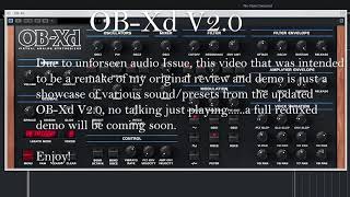 DiscoDSP OBXd 20  Free OBXa Plugin  Playing Through Some Of The Patches  No Talking [upl. by Dyana]