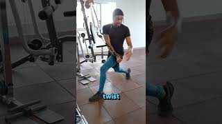 Cable Woodchop Lunge fitness motivation fitnessinspiration discipline wellness foryou [upl. by Eatnhoj]