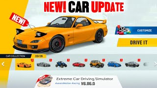 NEW CAR UPDATE 🤯 V6860  Extreme Car Driving Simulator [upl. by Kylynn]