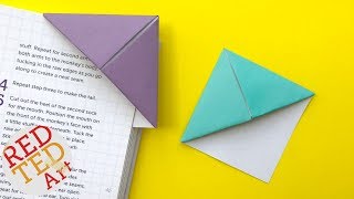 Easy Origami Bookmark Corner  How to make a Corner Bookmark DIY [upl. by Orme]