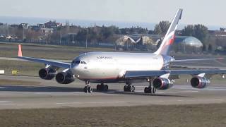 Aeroflot  Russian Airlines Ilyushin Il96300 take off Istanbul [upl. by Aelanej]