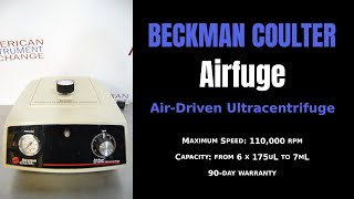 Beckman Airfuge AirDriven Ultracentrifuge Item  1265ZZ CENTRI [upl. by Savage21]