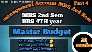 Master Budget  cash budget  budgeted income statement amp balance sheet  MBS MBA BBA BBS BBM [upl. by Ambrosi]