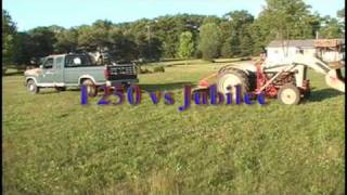 Ford F250 69L Diesel vs Ford Jubilee Tractor in a Pull Off  Tug of War [upl. by Gallenz]