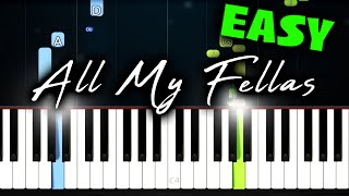 All My Fellas Frizk  EASY Piano Tutorial [upl. by Neirda]