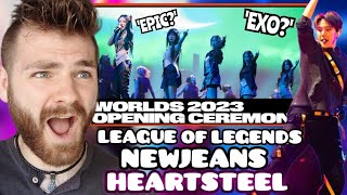 Worlds 2023 Finals Opening Ceremony  LEAGUE OF LEGENDS  NewJeans x HEARTSTEEL amp More  REACTION [upl. by Gracia]