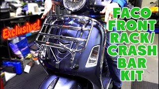 Faco Front RackCrash Bar Kit for Vespa GTS [upl. by Nohshan]