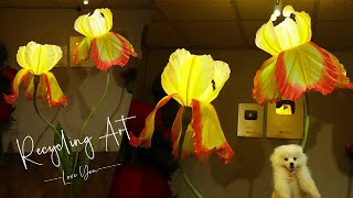 Diy Giant Flower Lamp Night 2023  Diy Giant Iris Flower [upl. by Novehc]