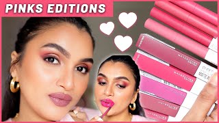 MAYBELLINE SUPERSTAY PINKS EDITION  New Shades  Swatches amp Review  BeautiCo [upl. by Yoj]