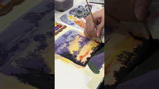 Sunset On The Tracks  Acrylic painting for beginners step by step  Paint9 Art [upl. by Inobe822]