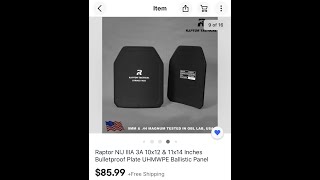 Product Review Raptor UHMWPE plastic body armor 20211009 [upl. by Radek]