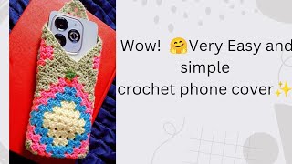 wow very easy and simple crochet phone cover [upl. by Denoting]