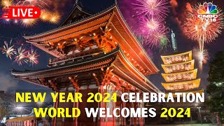 LIVE New Year 2024 Celebrations  Dubai Bangkok Hong Kong Fireworks  World Welcomes 2024  IN18L [upl. by Ralyks]