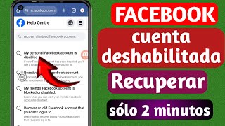 Cómo recuperar una cuenta de Facebook deshabilitada en 2024 última actualización [upl. by Rizas]