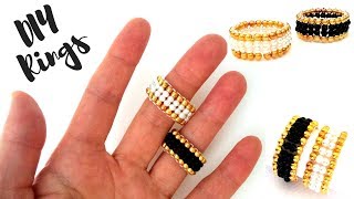 10 minutes DIY ring Beaded rings for beginners ring making tutorial [upl. by Jacynth29]