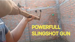 homemade DIY slingshot powerfull slingshot gun [upl. by Hayidan]