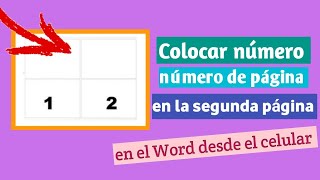 Como poner número de página desde la segunda página en Word desde el celular [upl. by Kariv]