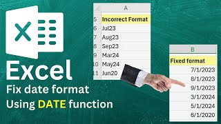 Fix Excel Dates with This Simple Trick using DATE function [upl. by Ahsaercal]