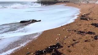 Landslide debris arrives on Ventnor Beach Isle of Wight [upl. by Staten]