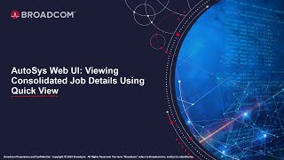 AutoSys Web UI Viewing Consolidated Job Details Using Quick View [upl. by Lorin]