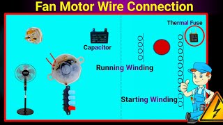 Fan Motor Wire Connection  3 speed Table Fan Wiring Diagram  Stand Fan Wire Connection [upl. by Anirpas]