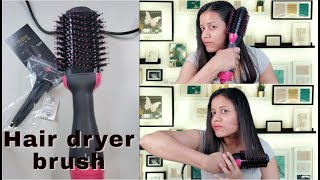 Amazon hot air brushblowdryer brushtesting on hair [upl. by Kan]