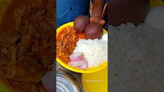 Ragi Ball With Goat Stomach Curry Thali shorts ytshorts goatstomachcurry ragiballs streetfood [upl. by Ecirtram113]