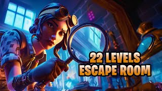 22 LEVEL IQ ESCAPE ROOM All Levels Fortnite 321758633175 [upl. by Ennoid]