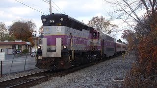 MBTA Extra GP40MC 1116 Long hoods on the Middleboro extra with CT rail cars and Bi level coaches [upl. by Lombardi]