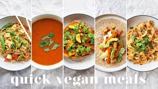 EASY VEGAN MEALS UNDER 20 MINS  5 Lazy Quick amp Tasty Recipes [upl. by Ushijima]