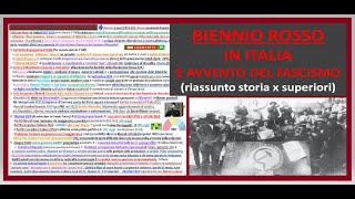 BIENNIO ROSSO IN ITALIA E AVVENTO DEL FASCISMO riassunto storia x superiori [upl. by Chick46]