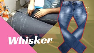 Whiskering Process on Jeans PantDry process of denim pant [upl. by Devinne]