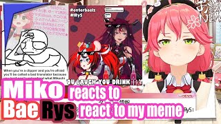 Miko reacts to BaeRys react to my meme 【Hololive Engsub】 [upl. by Alansen611]