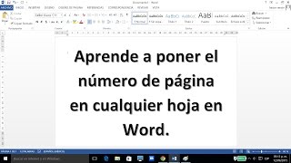 como poner el numero de pagina en cualquier hoja de word [upl. by Hales]