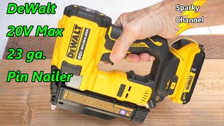 DeWalt 20V Max Pin Nailer 23 ga Atomic Compact Series DCN623D1 [upl. by Genevieve565]