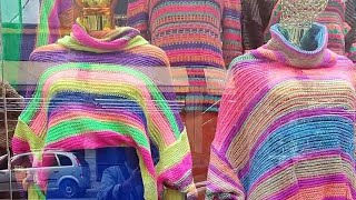 PONCHOS COLORIDOS TRICOTTENDÊNCIA DE INVERNO NO BRÁS [upl. by Enneiviv]