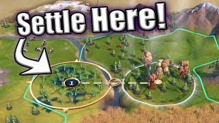 How to Analyze Start Locations in Civ 6 Rise and Fall a Guide to your Settling Strategy [upl. by Eimia]