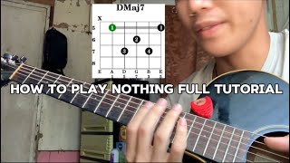 How To Play Nothing  Bruno Major Full Tutorial [upl. by Enohpesrep]