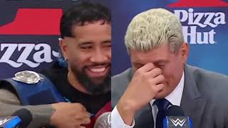 WWE Fastlane press conference but its just Jey cracking up Cody [upl. by Domela]