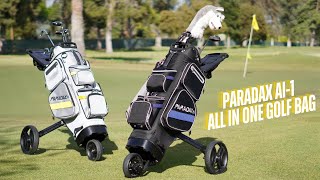 Paradax AI1 AllInOne Golf Bag with BuiltIn 3Wheel Push Cart Lightweight amp SpaceSaving Design [upl. by Siberson]