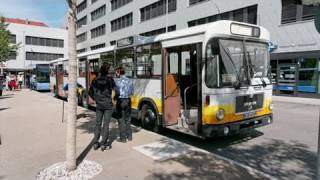 Historischer MAN SG240 Gelenkbus in München mit Mitfahrt 1080p [upl. by Akerdnahs824]