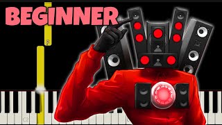 Speakerman Theme Song  Easy Piano Tutorial for Beginners  White Keys Only [upl. by Eletnahc713]